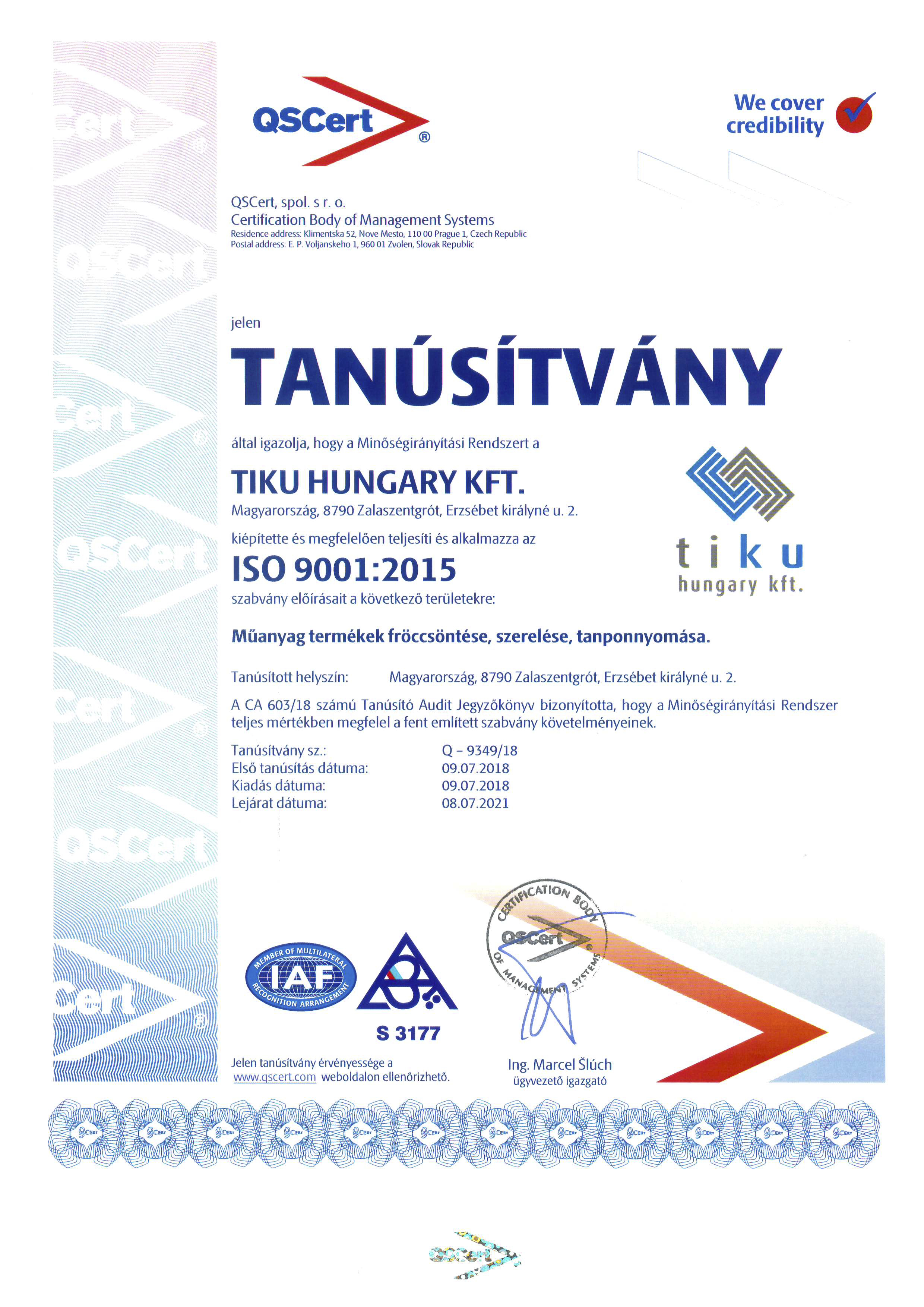 tiku hungary iso9001 iso